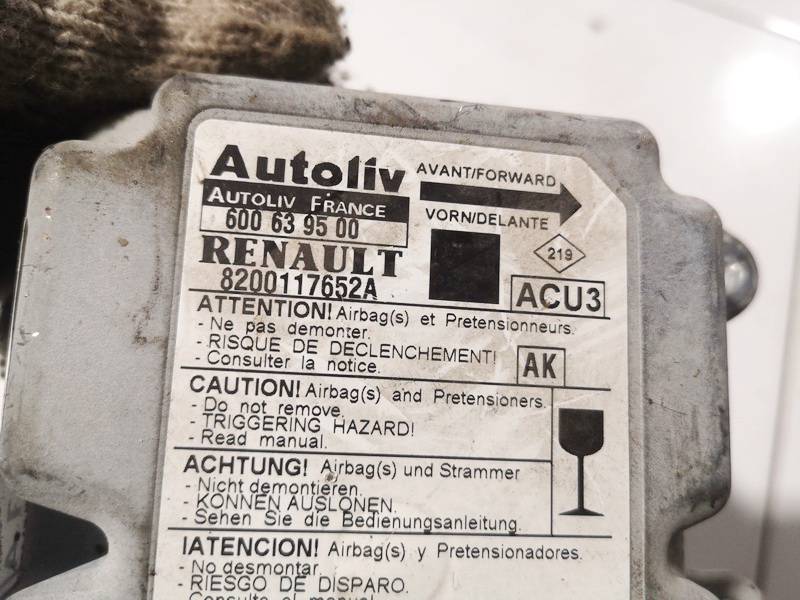 8200117652A Renault Scenic 2002 Komputer SRS airbag – moduł sterujący poduszek powietrznych - Thumbnail 3