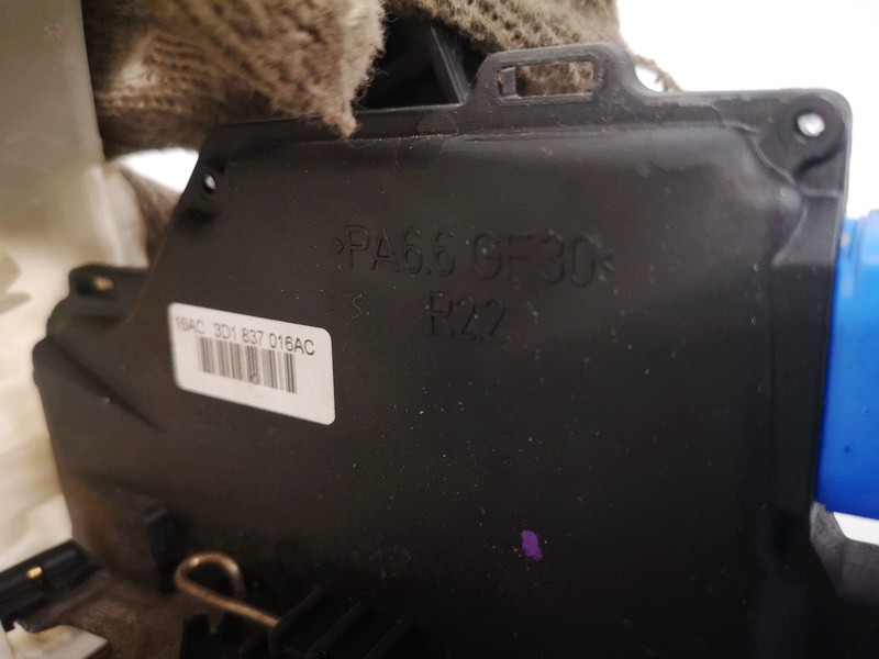 3D1837016AC Volkswagen Polo 2006 Door Lock Mechanism - FRONT RIGHT - Thumbnail 3