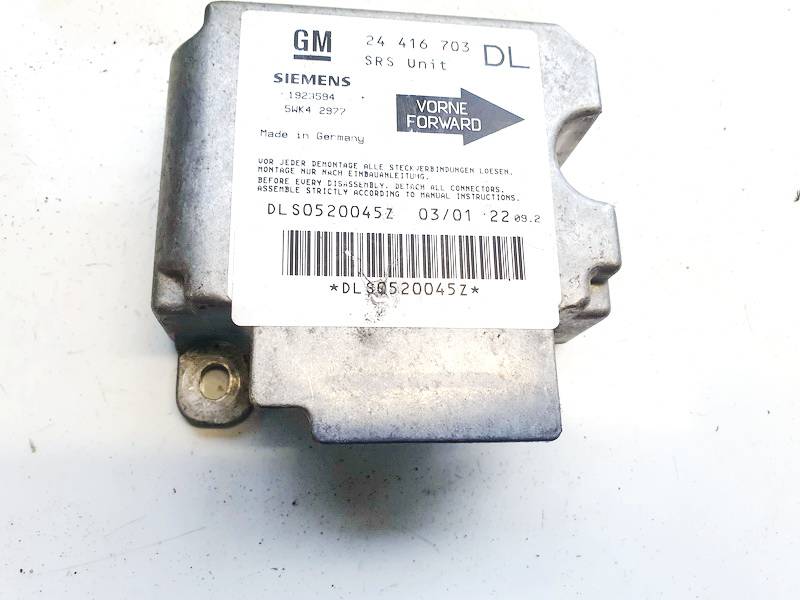 24416703DL Opel Astra 2001 Airbag crash sensors module