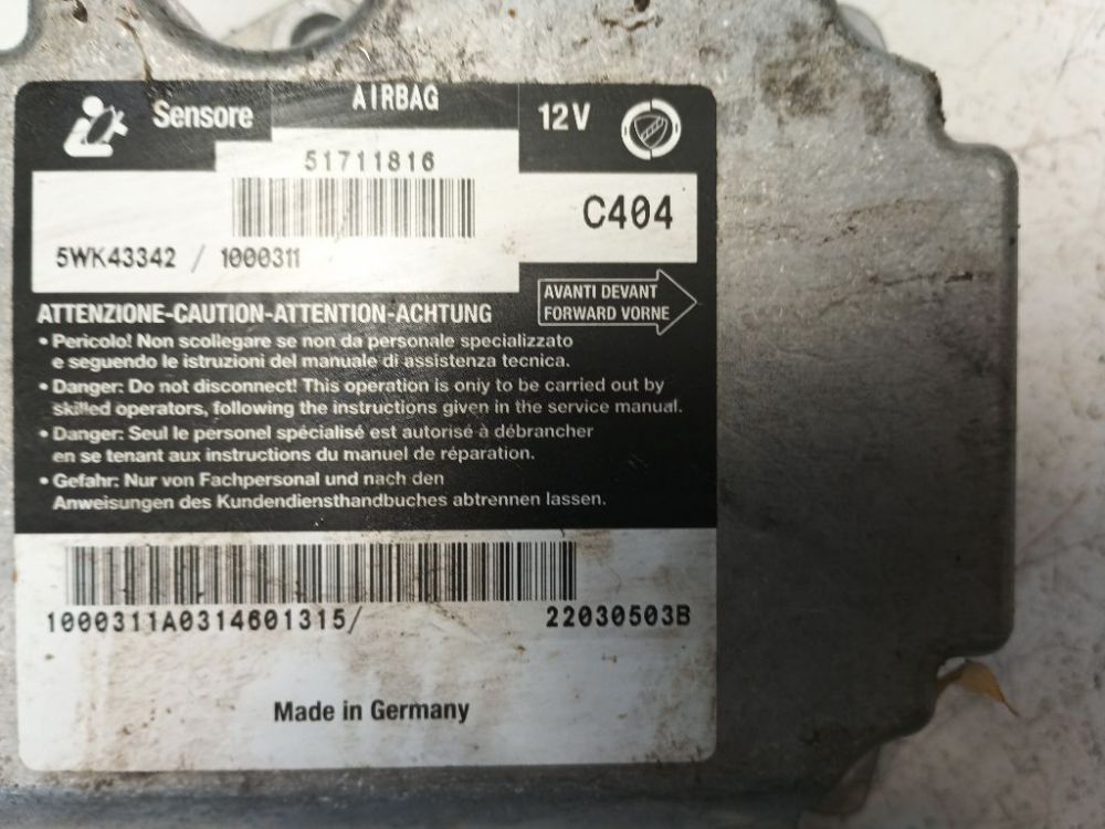 5WK43342 Fiat Stilo 2003 Komputer SRS airbag – moduł sterujący poduszek powietrznych - Thumbnail 4