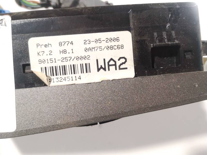 13245114 Opel Zafira 2006 Klimata vadības panelis (sildītāja vadības slēdži) - Thumbnail 3