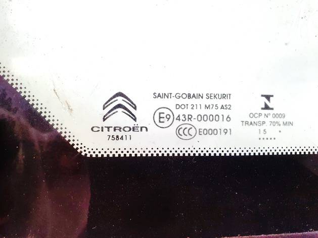 DOT211M75AS2 Citroen C4 Picasso 2016 Szyba okna ćwierćowego narożnego - TYLNE PRAWE - Thumbnail 3