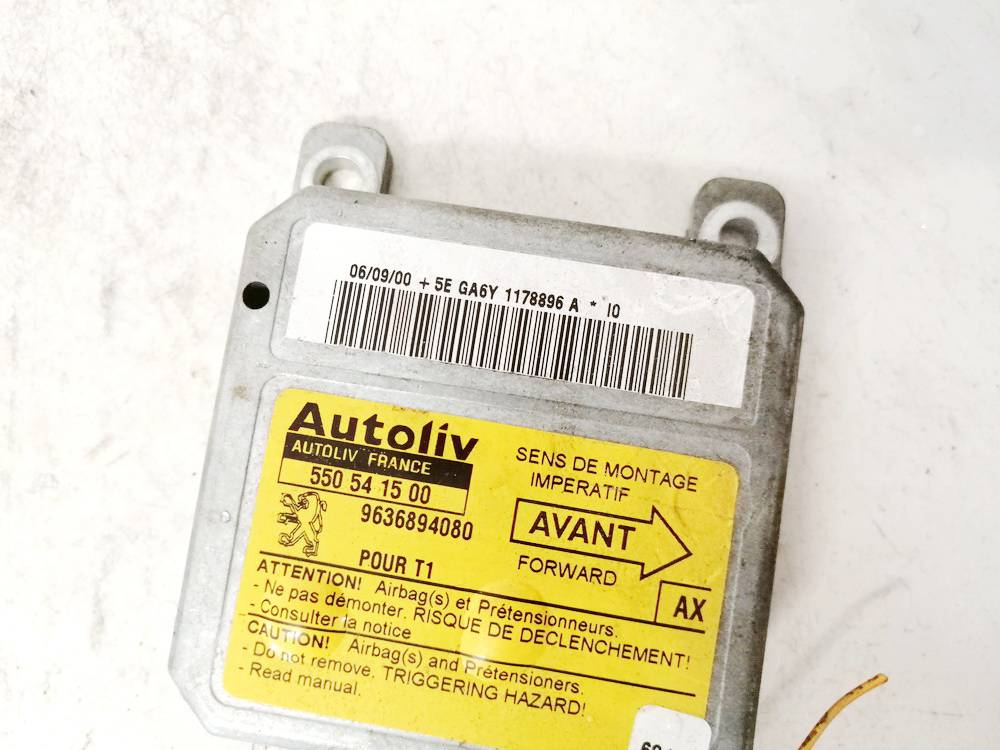 9636894080 Peugeot 206 2000 Komputer SRS airbag – moduł sterujący poduszek powietrznych - Thumbnail 3