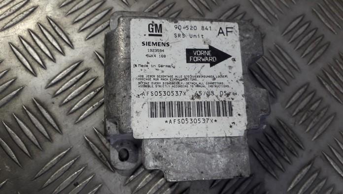 90520841 Opel Astra 2000 SRS AIRBAG KOMPIUTERIS - ORO PAGALVIU VALDYMO BLOKAS