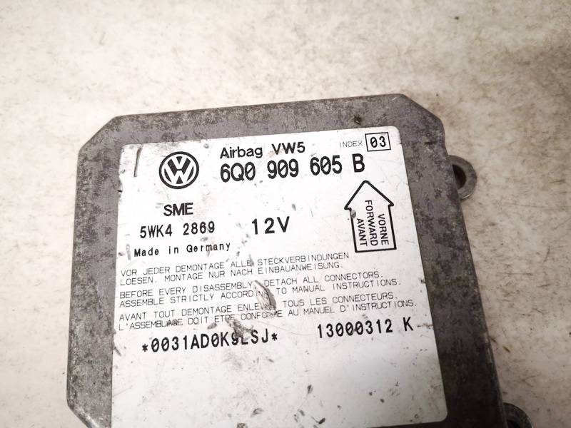 6Q0909605B Volkswagen Passat 1999 Airbag crash sensors module - Thumbnail 2