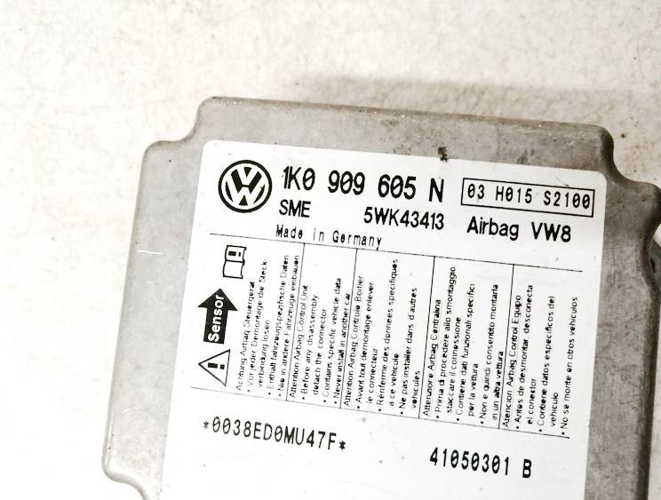 1K0909605N Skoda Octavia 2005 Airbag crash sensors module - Thumbnail 3