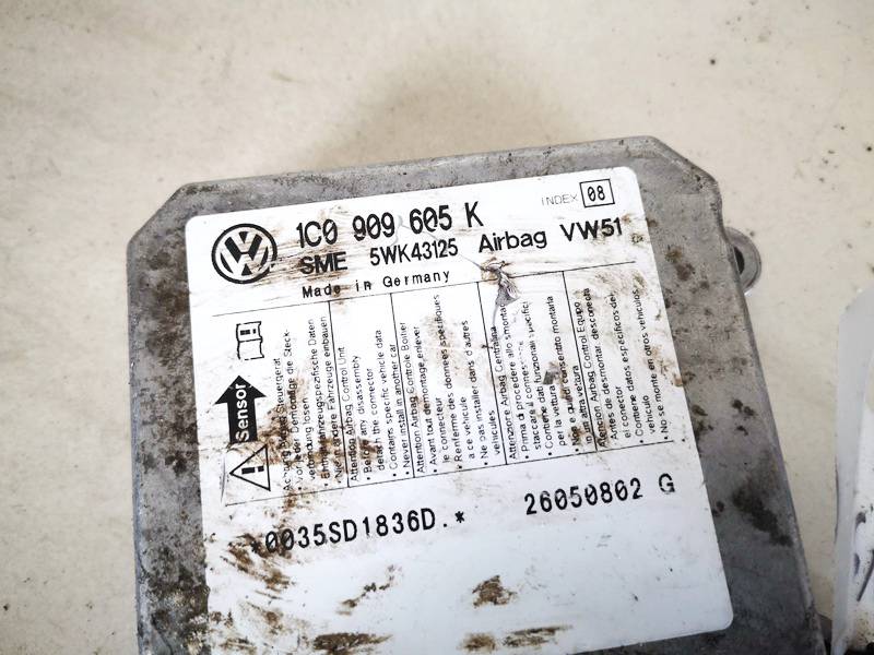 1C0909605K Volkswagen Polo 2005 Airbag crash sensors module - Thumbnail 2