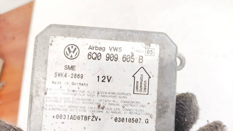 6Q0909605B Volkswagen Passat 1999 Airbag crash sensors module - Thumbnail 3