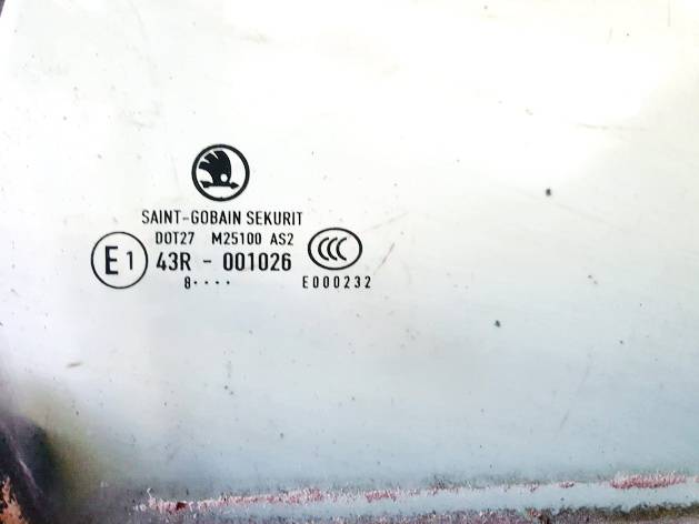 DOT27M25100AS2 Skoda Superb 2009 Door-Drop Glass - FRONT RIGHT - Thumbnail 2