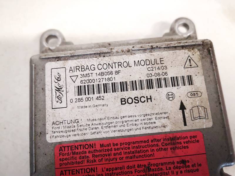 3M5T14B056BF Ford C-MAX 2003 Komputer SRS airbag – moduł sterujący poduszek powietrznych - Thumbnail 2