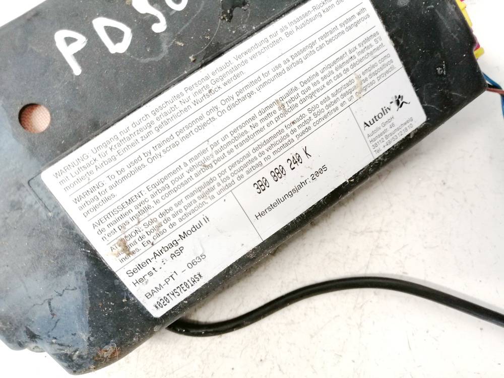 3B0880240K Skoda Superb 2005 Seat AIRBAG - Thumbnail 3