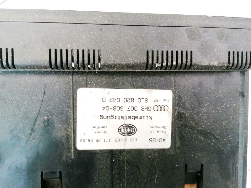 8L0820043D Audi A3 1998 Klimata vadības panelis (sildītāja vadības slēdži) - Thumbnail 3