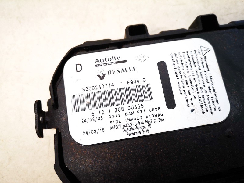 8200240774 Renault Espace 2005 Sitz AIRBAG - Thumbnail 3