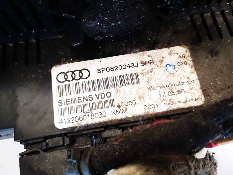 8P0820043J Audi A3 2005 Heizungsbedienteil Klimabedienteil - Thumbnail 3