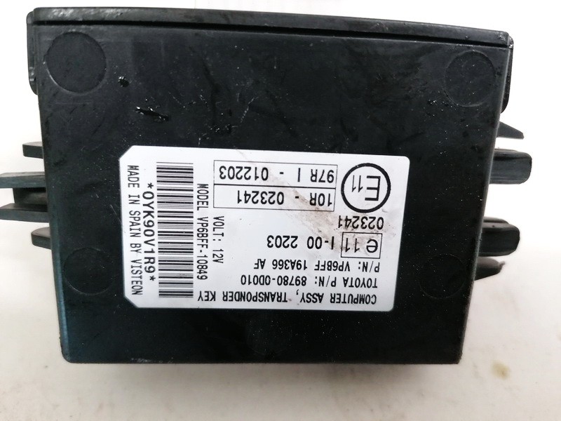 897800D010 Toyota Yaris 2008 dispositif dimmobilisation ecu - Thumbnail 3