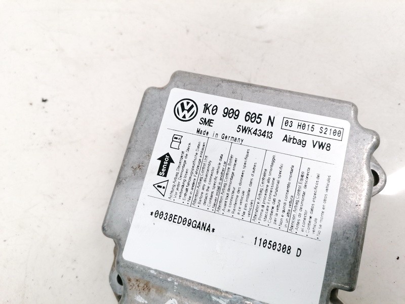 1K0909605N Volkswagen Golf Plus 2005 Airbag crash sensors module - Thumbnail 3