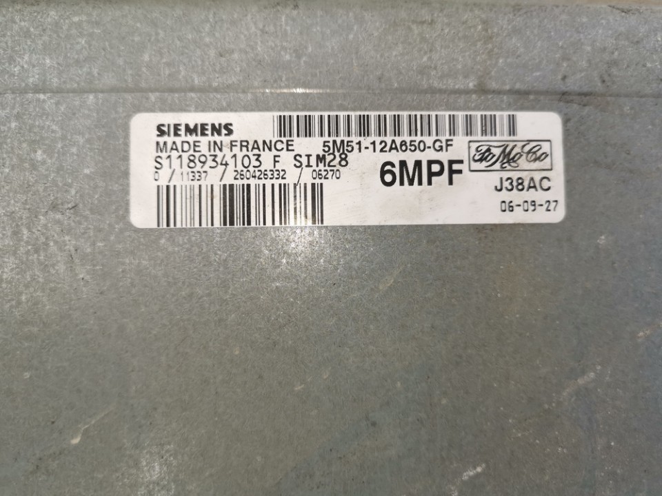 5M5112A650GF Ford Focus 2007 ECU Engine Computer (Engine Control Unit) - Thumbnail 3