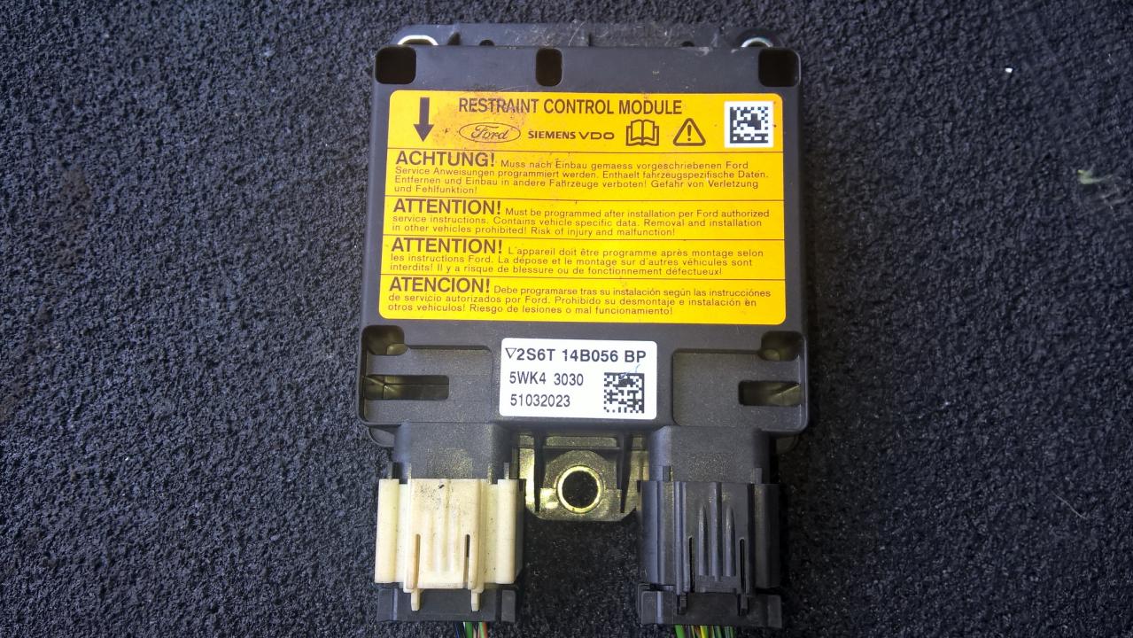 2S6T14B056BP Ford Fiesta 2004 SRS AIRBAG KOMPIUTERIS - ORO PAGALVIU VALDYMO BLOKAS