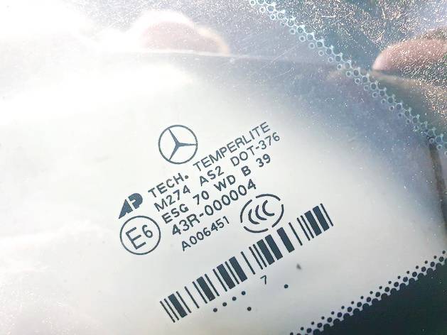 M274AS2DOT376 Mercedes-Benz ML-CLASS 2007 Szyba okna ćwierćowego narożnego - TYLNE LEWE - Thumbnail 3