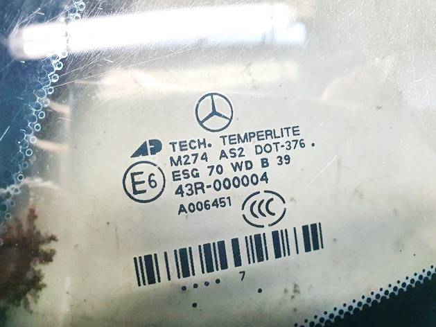 M274AS2DOT376 Mercedes-Benz ML-CLASS 2007 Szyba okna ćwierćowego narożnego - TYLNE PRAWE - Thumbnail 2