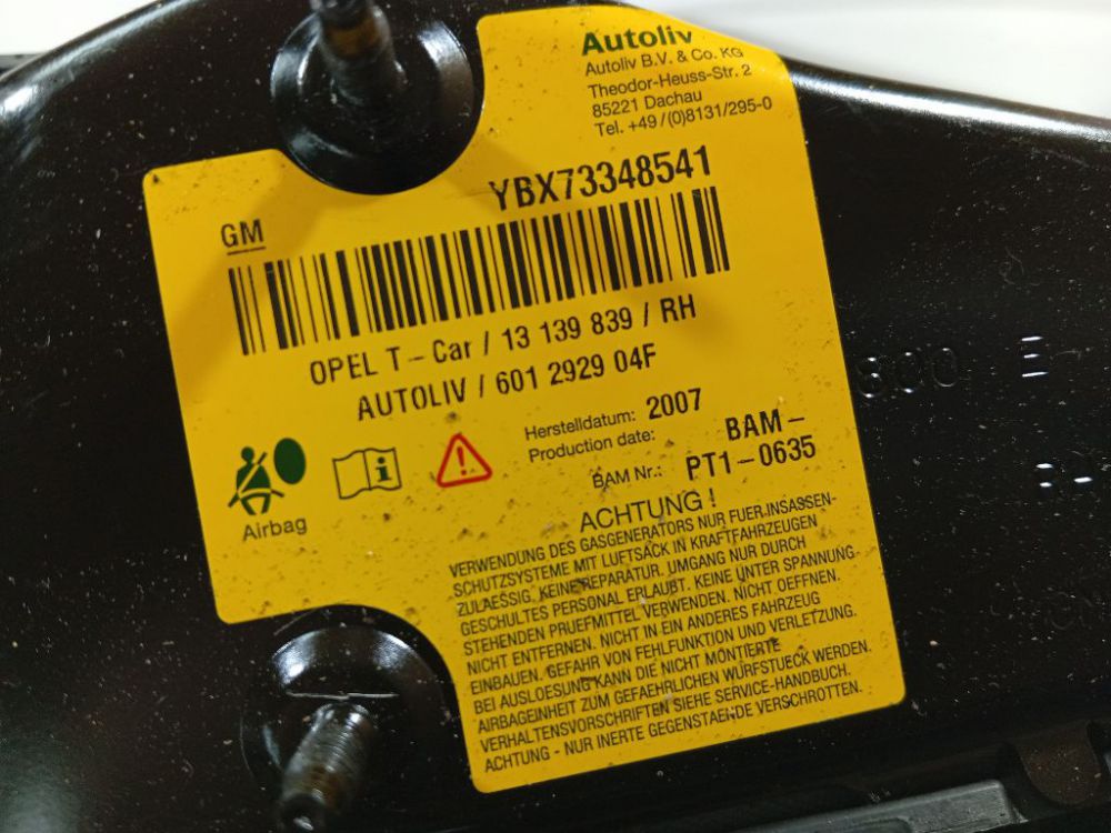 YBX73348541 Opel Astra 2008 Seat AIRBAG - Thumbnail 2