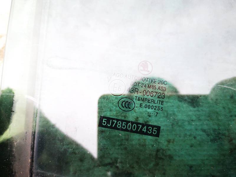 AS3 Skoda Roomster 2007 Seitenscheibe Fenster Seiten Scheibe Hinten Rechts - Thumbnail 2