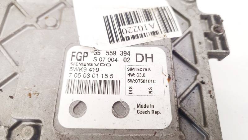 55559394 Opel Astra 2007 ECU Engine Computer (Engine Control Unit) - Thumbnail 3