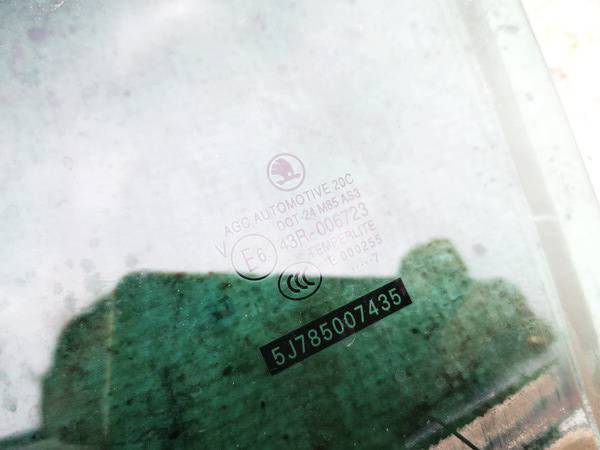 AS3 Skoda Roomster 2007 Szyba drzwi - TYLNE LEWE - Thumbnail 2