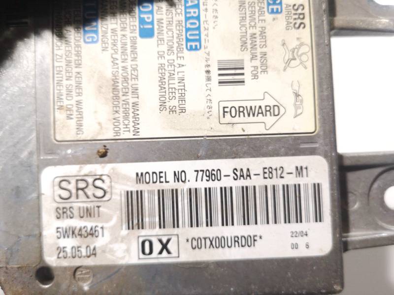 77960SAAE812M1 Honda Jazz 2004 Airbag crash sensors module - Thumbnail 3