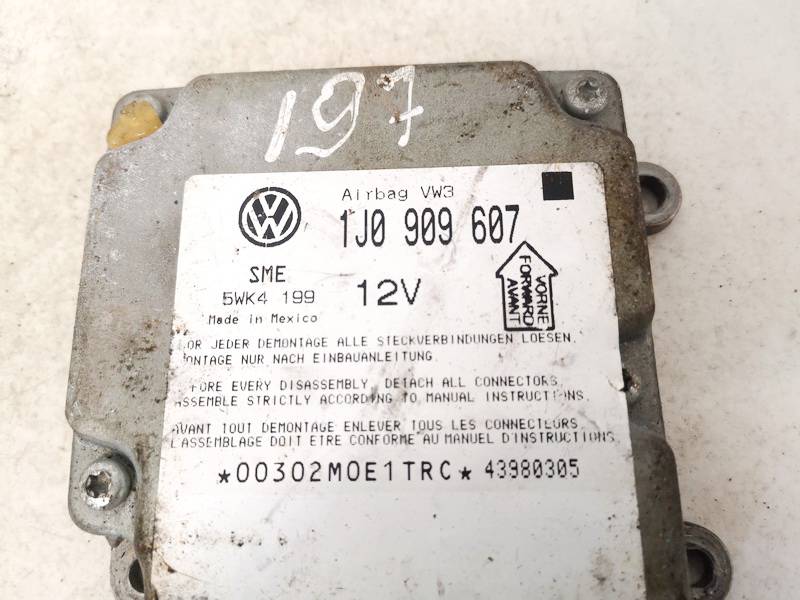 1J0909607 Volkswagen Passat 1999 Airbag crash sensors module - Thumbnail 2