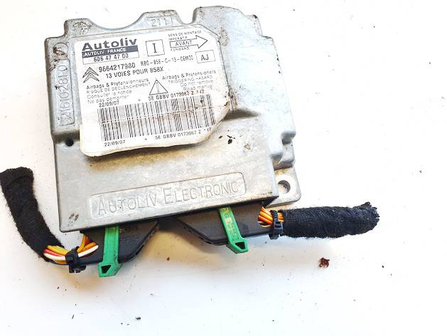 9664217980 Citroen C4 Grand Picasso 2007 SRS AIRBAG KOMPIUTERIS - ORO PAGALVIU VALDYMO BLOKAS - Thumbnail 2