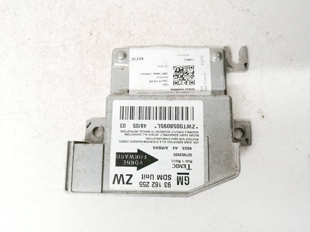93162255ZW Opel Tigra 2005 SRS AIRBAG KOMPIUTERIS - ORO PAGALVIU VALDYMO BLOKAS