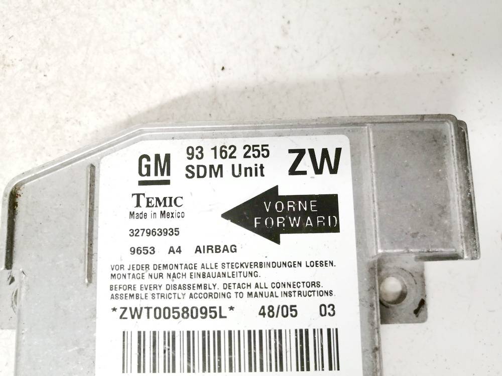93162255ZW Opel Tigra 2005 Airbag crash sensors module - Thumbnail 3
