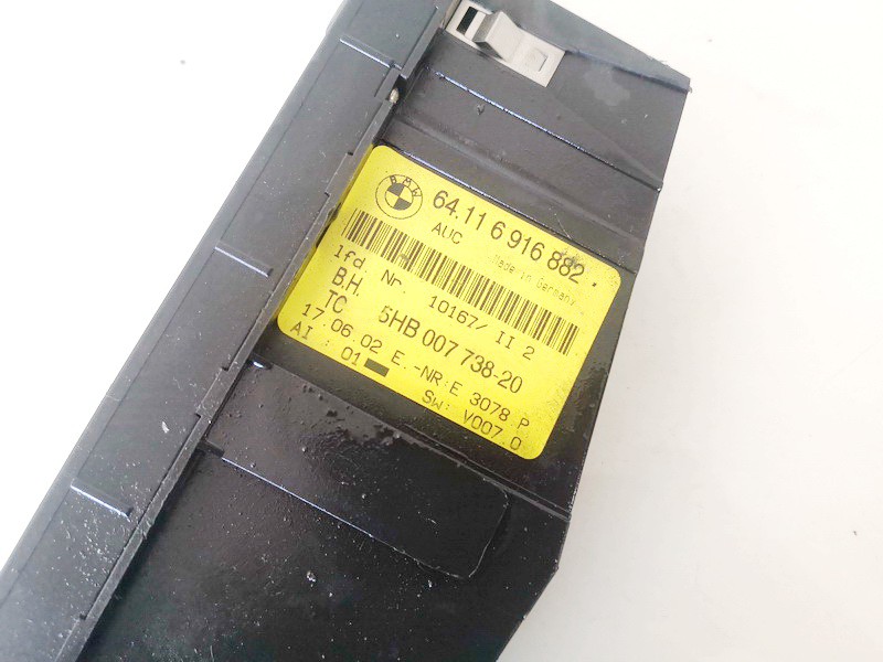 64116916882 BMW 3-Series 2001 Climate Control Panel (heater control switches) - Thumbnail 2