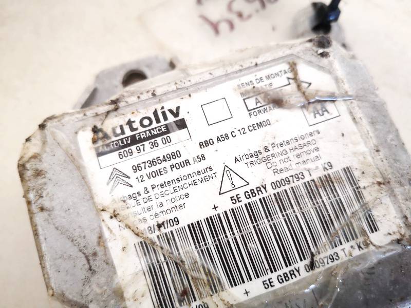 9673654980 Citroen C3 Picasso 2010 SRS AIRBAG KOMPIUTERIS - ORO PAGALVIU VALDYMO BLOKAS - Thumbnail 2