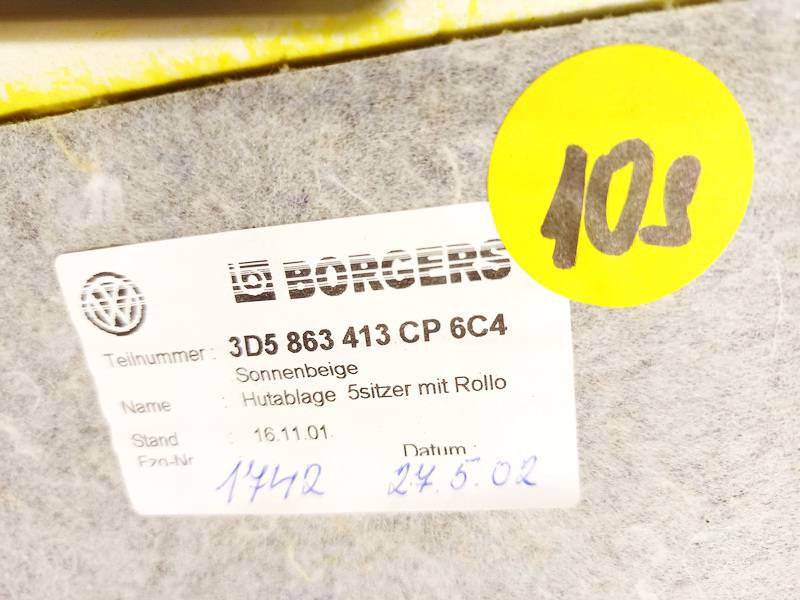 3D5863413CP Volkswagen Phaeton 2002 Boot Cover - Thumbnail 4