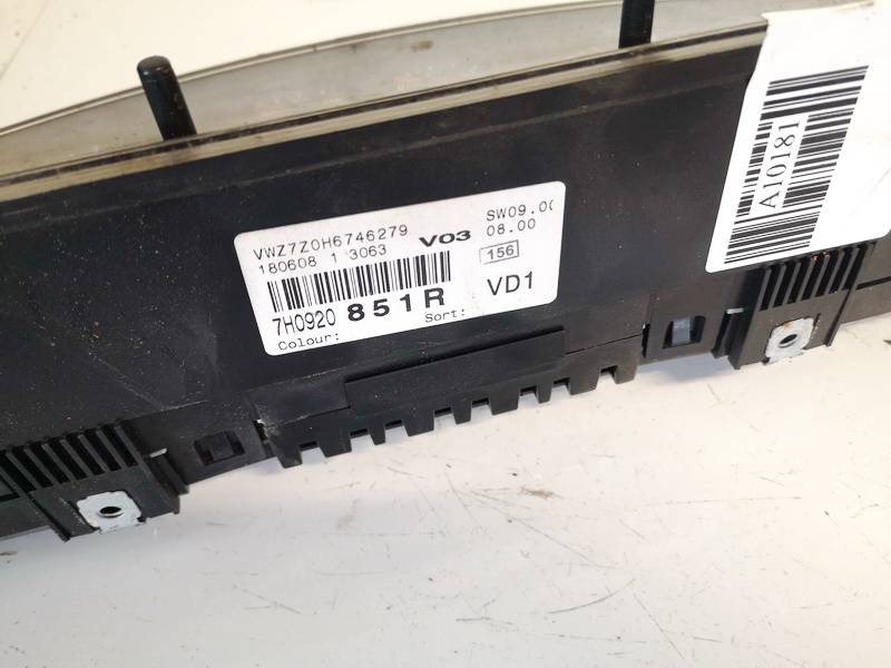 7H0920851R Volkswagen Transporter 2008 Nopeusmittari – mittaristo - Thumbnail 2