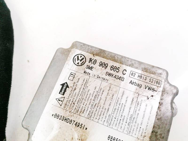 1K0909605C Volkswagen Golf 2005 Airbag crash sensors module - Thumbnail 2