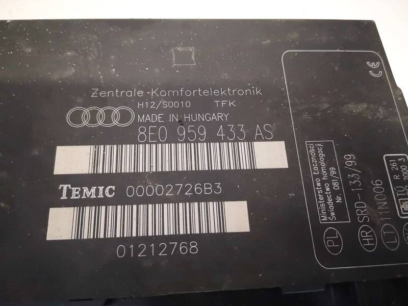 8E0959433AS Audi A4 2004 General Module Comfort Relay (Unit) - Thumbnail 2