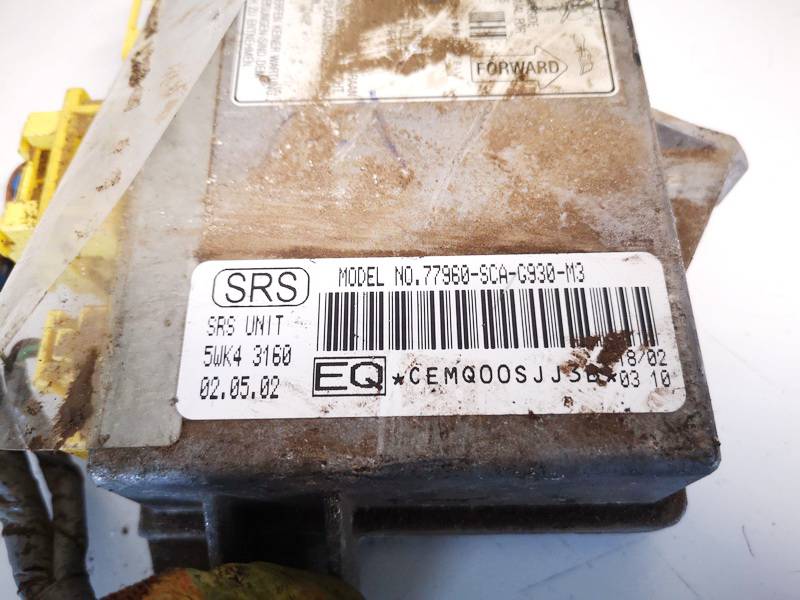 77960SCAG930M3 Honda CR-V 2002 Komputer SRS airbag – moduł sterujący poduszek powietrznych - Thumbnail 2