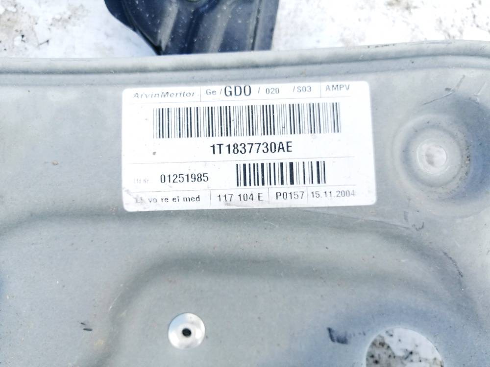 1T1837730AE Volkswagen Touran 2005 Door winder mechanism (Window Regulator) - FRONT RIGHT - Thumbnail 3
