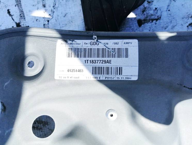 1T1837729AE Volkswagen Touran 2005 Door winder mechanism (Window Regulator) - FRONT LEFT - Thumbnail 3