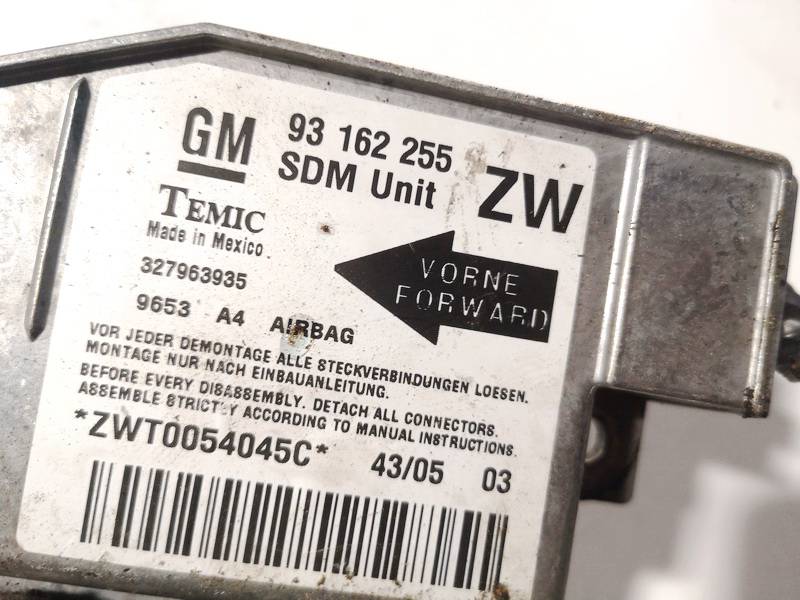 93162255 Opel Tigra 2005 Airbag crash sensors module - Thumbnail 3