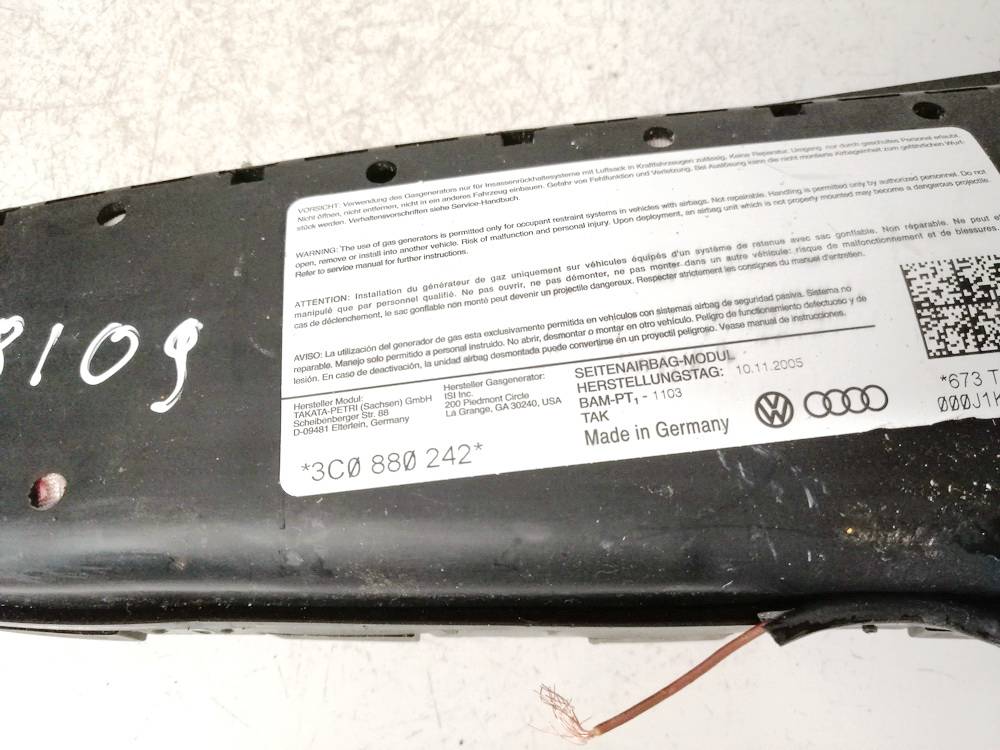 3C0880242 BMW 5-Series 2011 Seat AIRBAG - Thumbnail 3