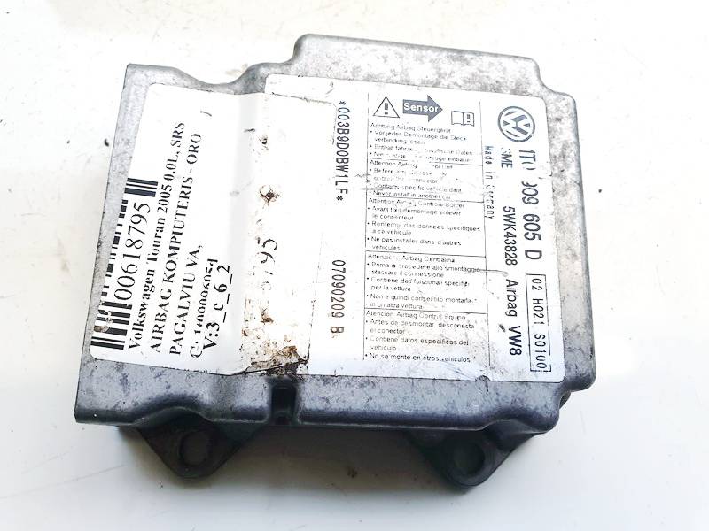 1T0909605D Volkswagen Touran 2005 Airbag crash sensors module - Thumbnail 2