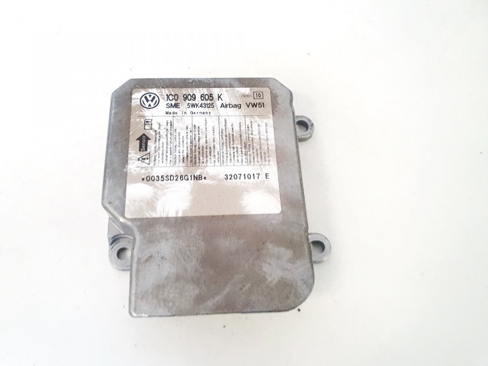 1C0909605K Skoda Praktik 2007 Airbag crash sensors module - Thumbnail 2