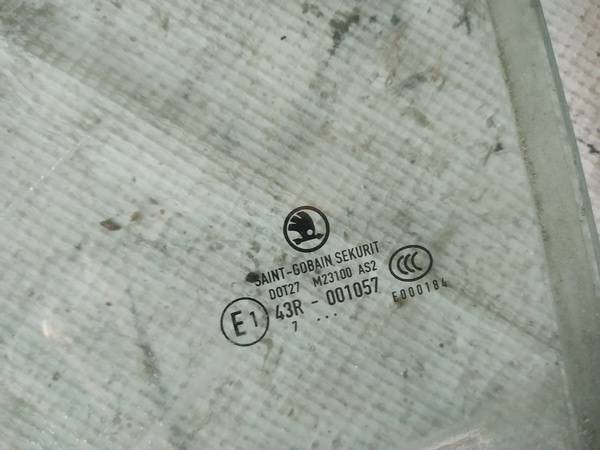 AS2 Skoda Fabia 2007 Szyba drzwi - TYLNE LEWE - Thumbnail 2