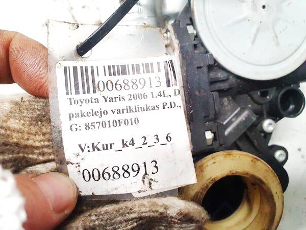 857010F010 Toyota Yaris 2006 Window Motor - FRONT RIGHT - Thumbnail 3