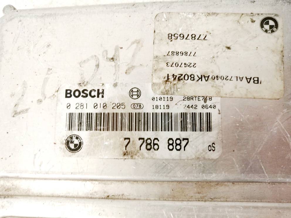 0281010205 BMW 3-Series 2000 ECU Engine Computer (Engine Control Unit) - Thumbnail 3