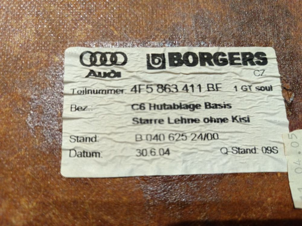 4F5863411BF Audi A6 2005 Hattuhylly - Thumbnail 5